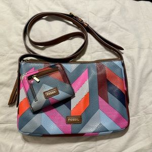 Fossil cross body bag with matching wallet